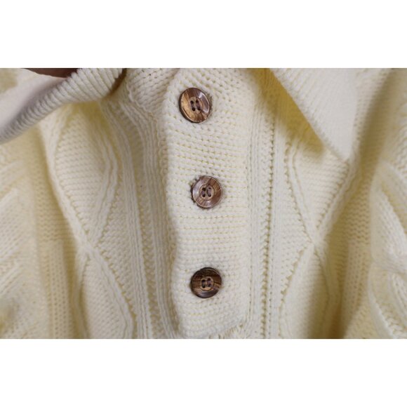 Vintage 70s Streetwear Mens Medium Donegal Fisherman Chunky Cable Knit Sweater - Picture 4 of 10